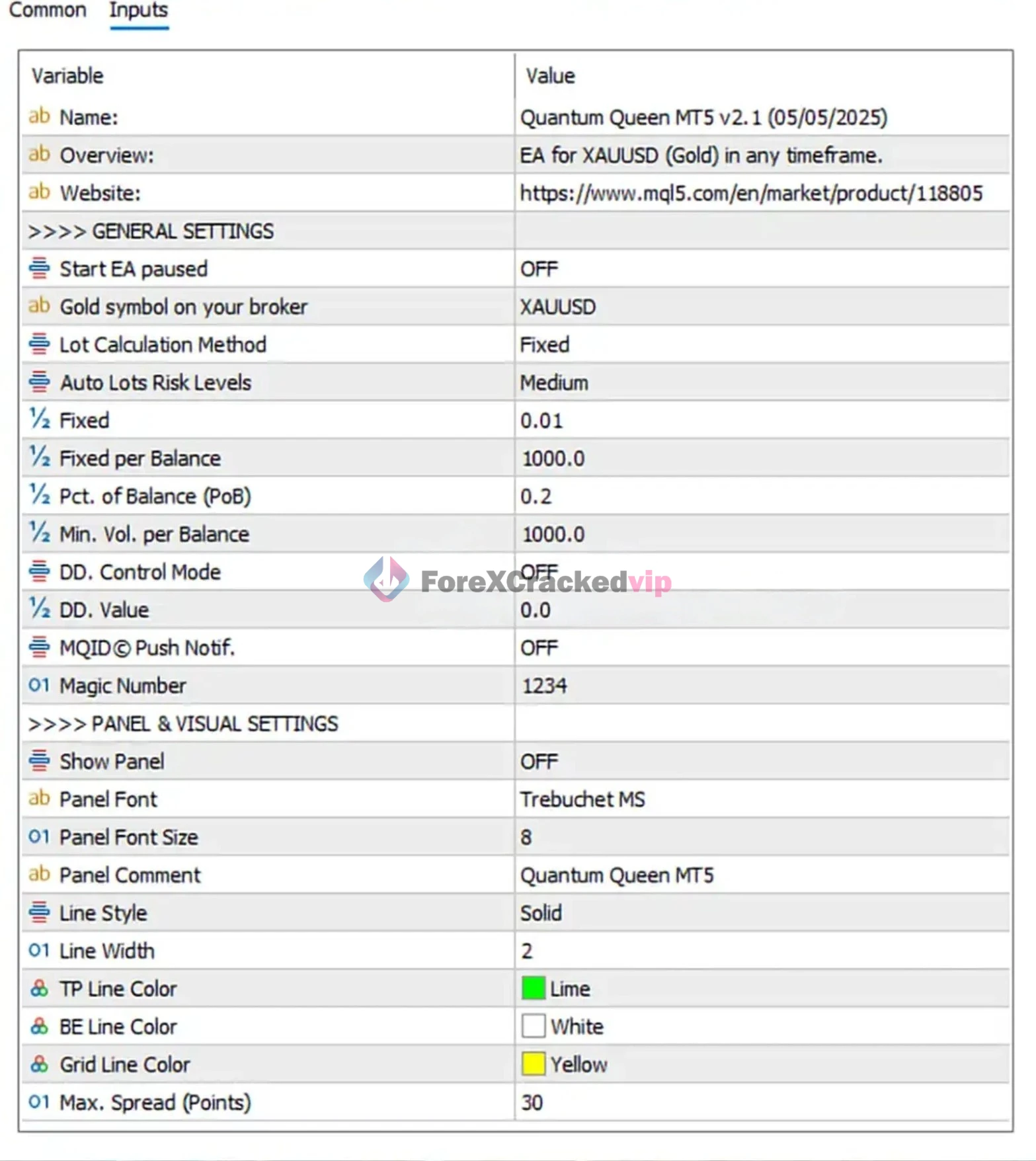 Quantum-queen-mt5-ea-settings-pannel.webp